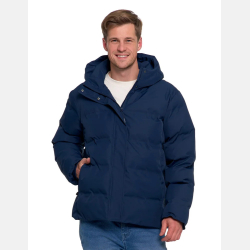 GRANATOWA męska kurtka puchowa boxy z kapturem ZIMOWA  MORAJ